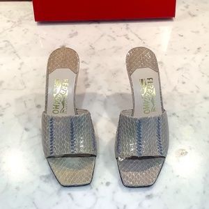 Salvatore Ferragamo Snakeskin Slider size 7 - New
